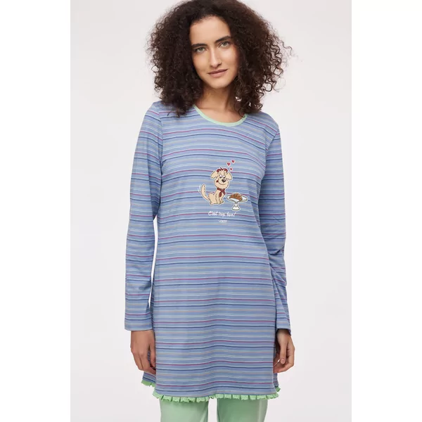 Woody Labradoodle Dames Pyjama - multicolor streep