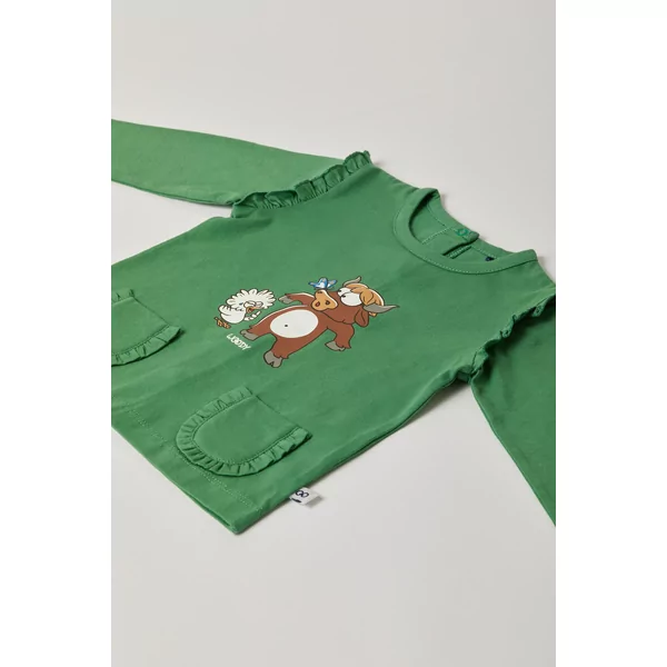 Woody Hooglander Meisjes Pyjama - deep grass green