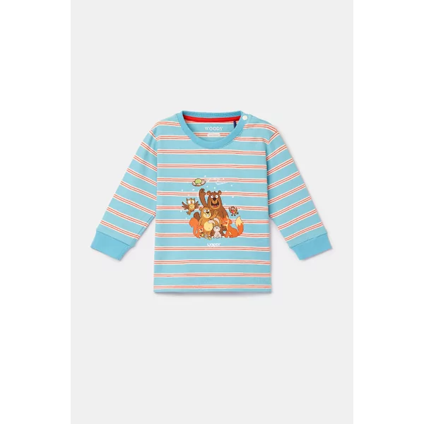 Woody Beer Jongens Pyjama - Blauwe Streep
