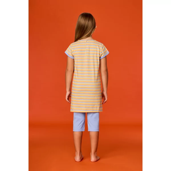 Woody Tijger Meisjes Pyjama - geel gestreept