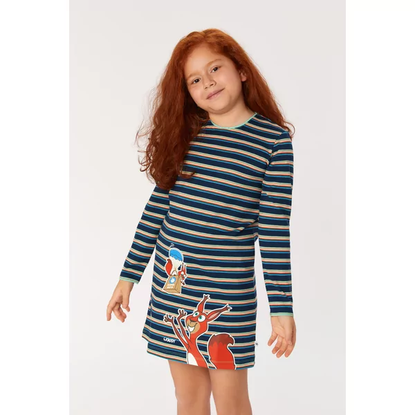 Woody Eekhoorn Meisjes Nachtkleed - s stripe squirrel striped