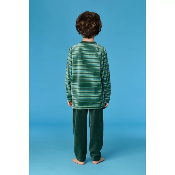 Woody Jongens Pyjama - groene streep