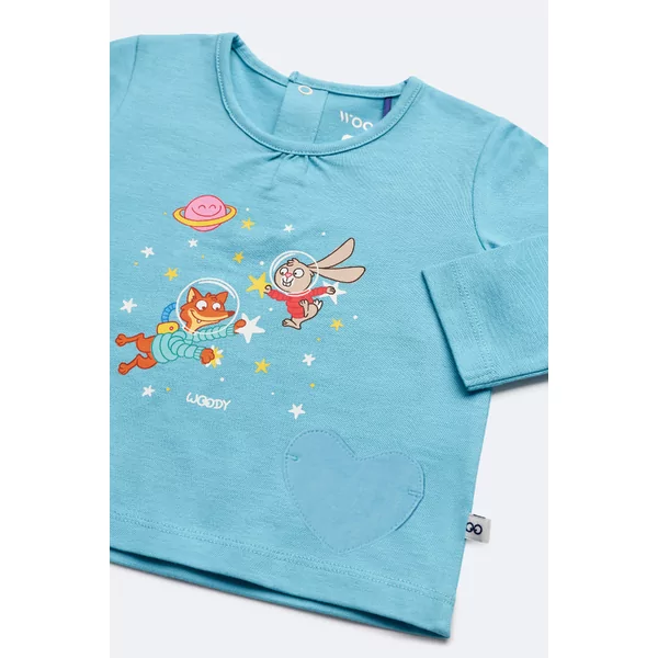 Woody Konijn Meisjes Pyjama - blauwe streep