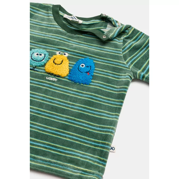 Woody Alien Jongens Pyjama - groene streep