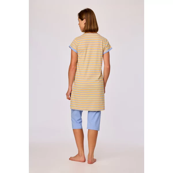 Woody Tijger Dames Pyjama - geel gestreept