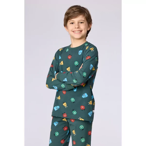 Woody Alien Jongens Pyjama - groene alienprint