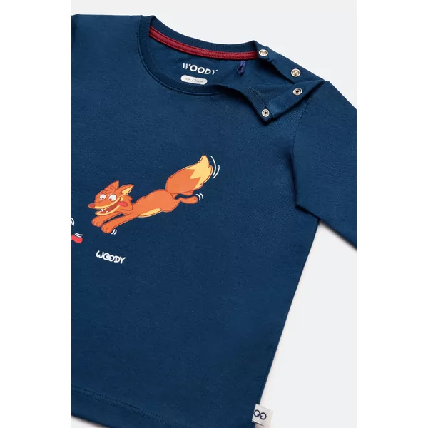 Woody Bosdieren Jongens Pyjama - donkerblauw