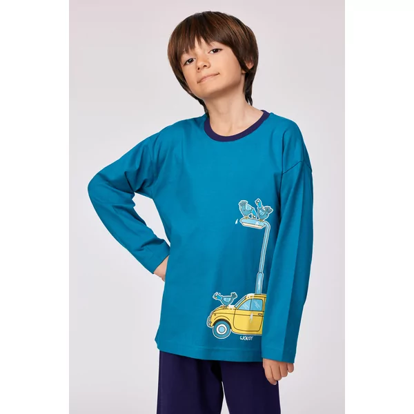 Woody Duif Jongens Pyjama - groenblauw