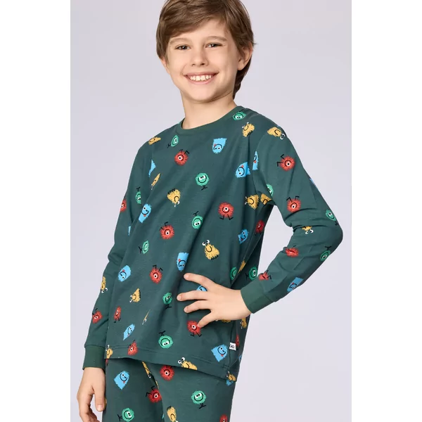 Woody Alien Jongens Pyjama - groene alienprint