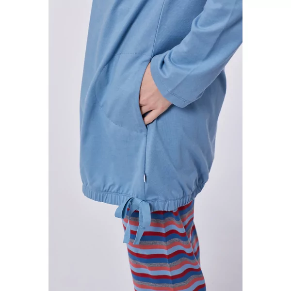 Woody Wasbeer Dames Pyjama - blue shadow