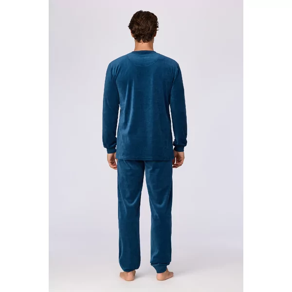 Woody Vos Heren Pyjama - donkerblauw