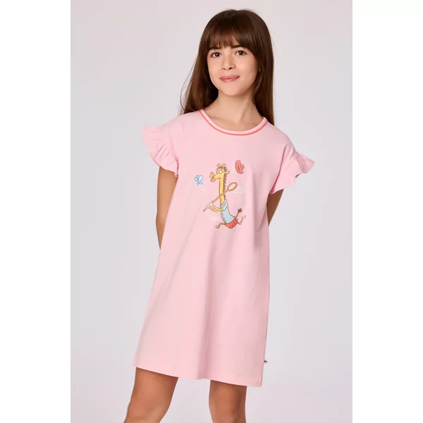 Woody Giraf Meisjes Nachtkleed - lichtroze