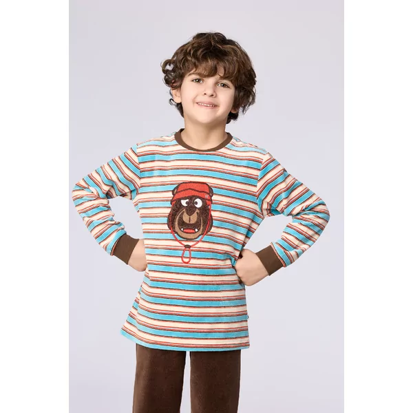 Woody Beer Jongens Pyjama - multicolor streep