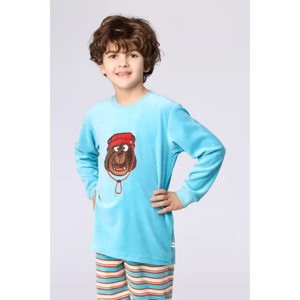 Woody Beer Jongens Pyjama - Blauw