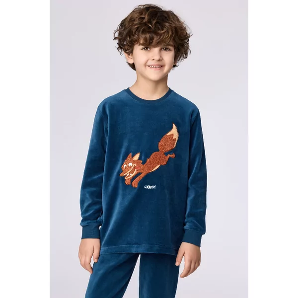 Woody Vos Jongens Pyjama - donkerblauw