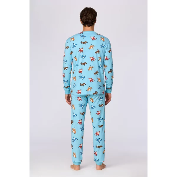 Woody Beer Heren Pyjama - berenprint