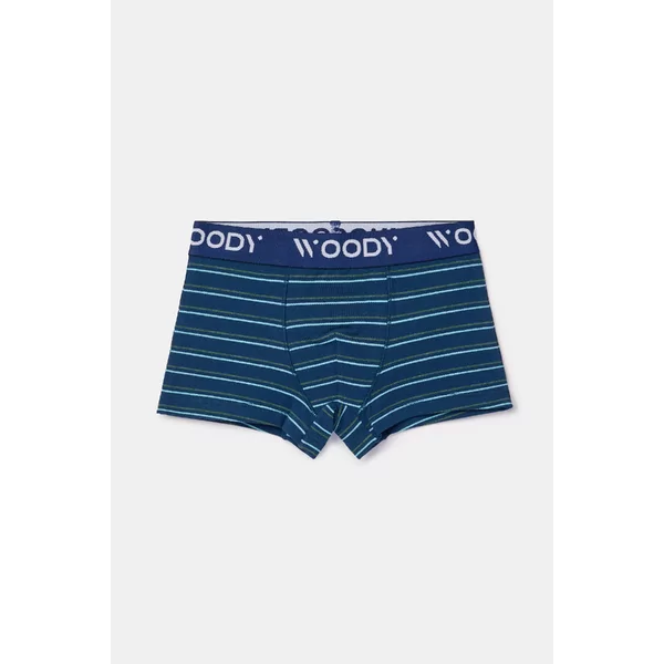 Woody Jongens Short 2P - donkerblauwe streep + donkerblauw