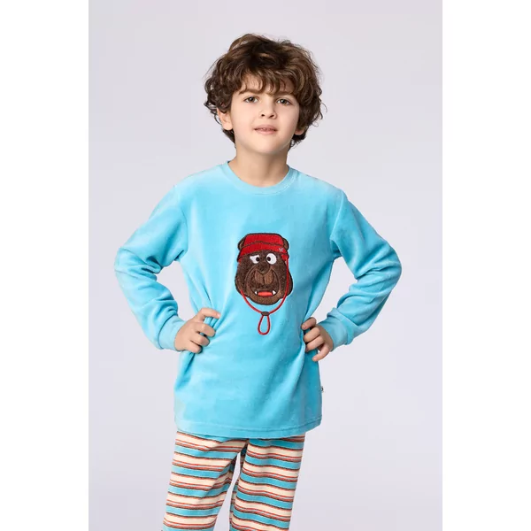 Woody Beer Jongens Pyjama - Blauw