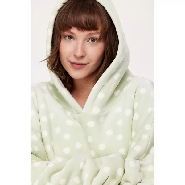 Woody Unisex Oversized Knuffeltrui Adults - bolletjes print muntgroen