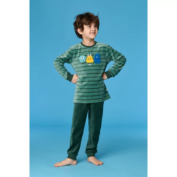 Woody Alien Jongens Pyjama - groene streep