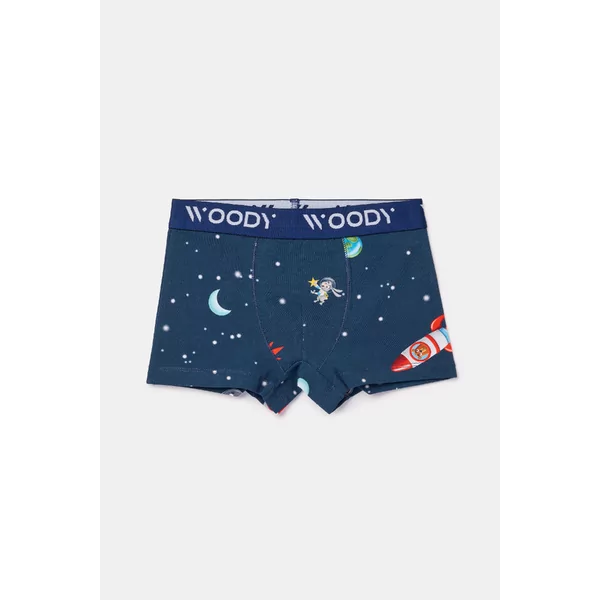 Woody Jongens Short 2P - galaxy print + donkerblauw