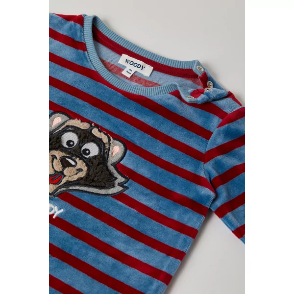 Woody Wasbeer Jongens Pyjama - V stripe raccoon striped