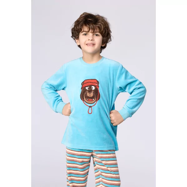 Woody Beer Jongens Pyjama - Blauw