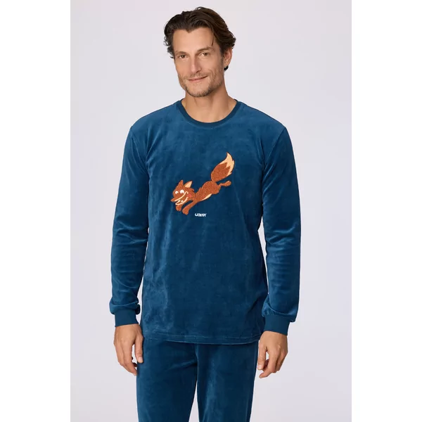 Woody Vos Heren Pyjama - donkerblauw