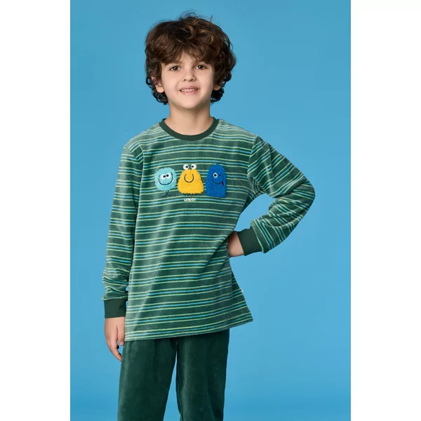Woody Alien Jongens Pyjama - groene streep