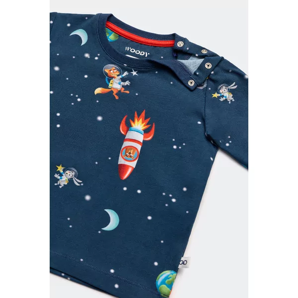 Woody Alien Jongens Pyjama - galaxy alloverprint