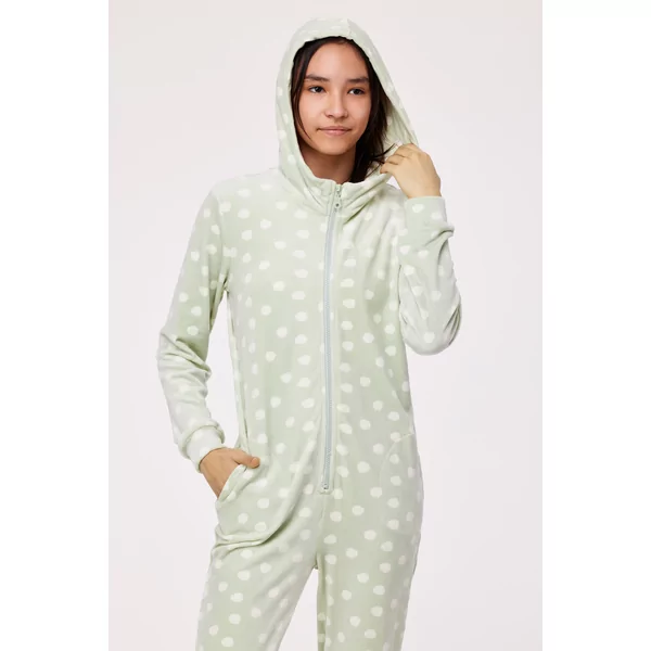 Woody Meisjes Onesie - bolletjes print muntgroen