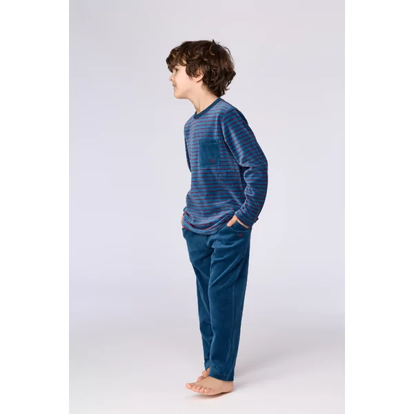 Woody Jongens Pyjama - donkerblauwe streep