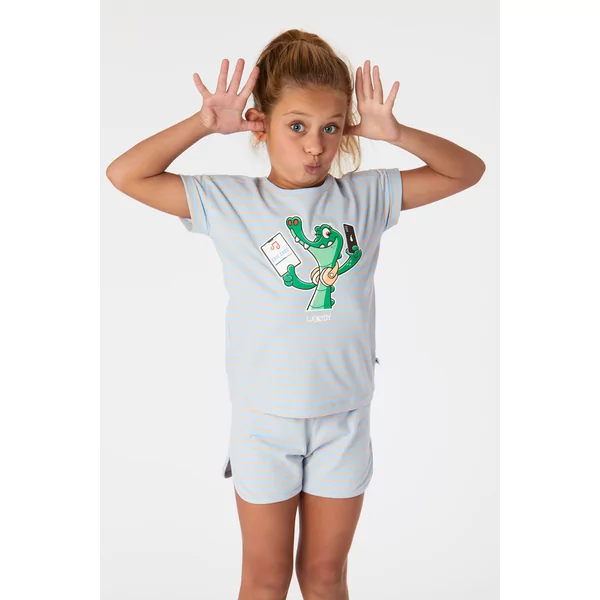 Woody Krokodil Meisjes Pyjama - z stripe girls crocodile striped
