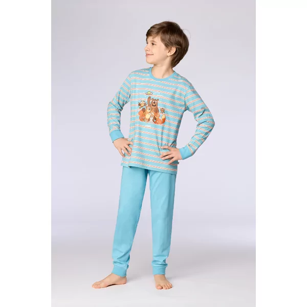Woody Beer Jongens Pyjama - Blauwe Streep