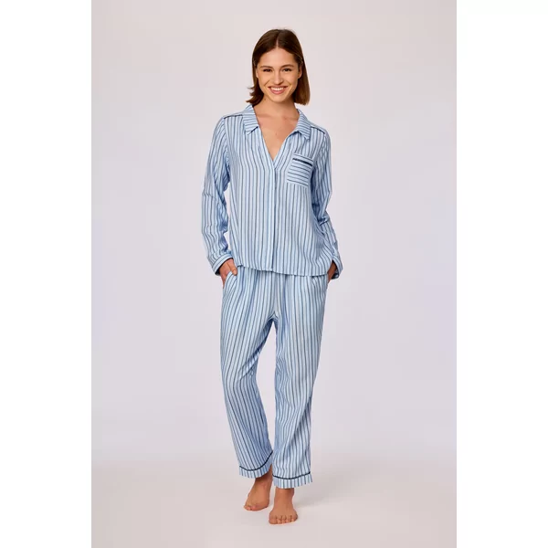 Woody Dames Pyjama - streep blauw