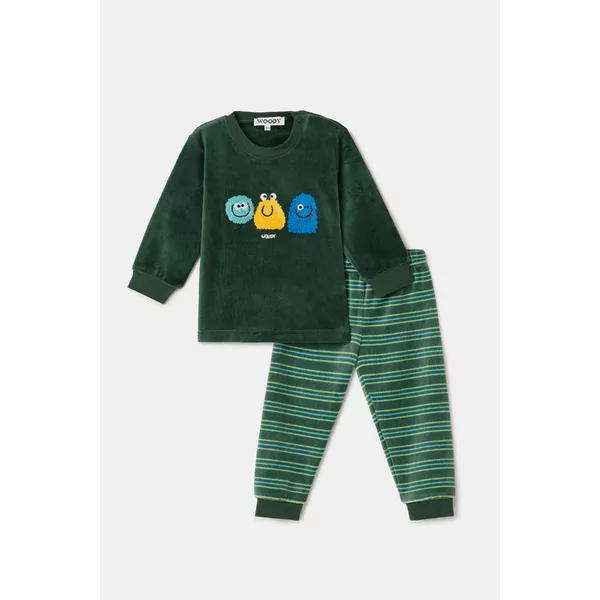 Woody Alien Jongens Pyjama - donkergroen