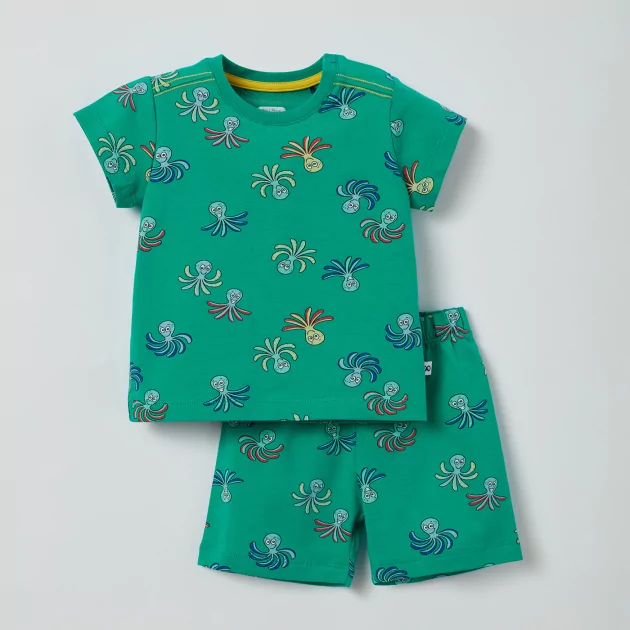 Pyjama Octopus Woody Octopus Unisex Pyjama - groen octopus | Elegance Lingerie
