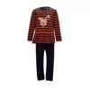 Woody Berggeit Meisjes Pyjama - dark blue - rust striped