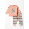 Woody Schildpad Meisjes Pyjama - coral almond