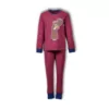 Woody Alpaca Jongens Pyjama - rood-donkerblauw gestreept