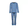 Woody Kat Heren Pyjama - blue with cat