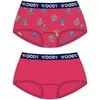 Woody Meisjes Short 2P - fuchsia + roze octopus geprint