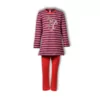 Woody Alpaca  Meisjes Pyjama - rood-blauw gestreept