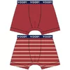 Woody Jongens Short 2P - barn red + stripe