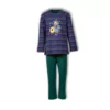 Woody Dodo Jongens Pyjama - donkerblauw-paars gestreept