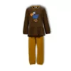 Woody Dodo Meisjes Pyjama - donkerblauw-oker gestreept