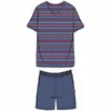 Woody Heren Pyjama - Marineblauw-rood gestreept