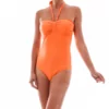 Moontide Contours Badpak Ruched Bandeau - tangerine
