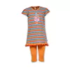 Woody Nijlpaard Meisjes Pyjama - rood-oranje gestreept