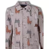 Woody Alpaca Jongens Pyjama - beige alpaca all-over print